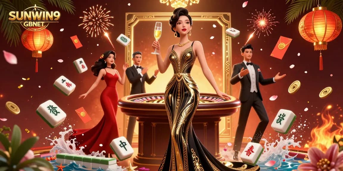 Experience SUNWIN9 GBNET with a captivating roulette scene illustrated in vibrant detail.