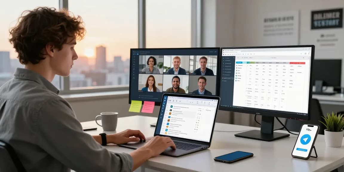 Experience seamless communication with Telegram网页版 in a modern workspace.