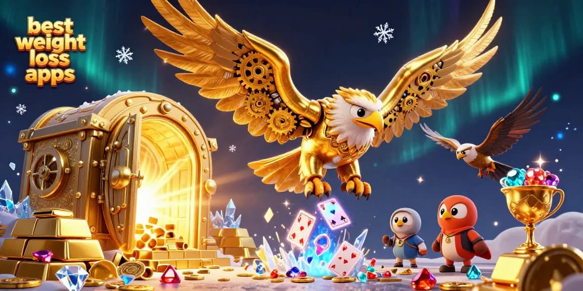 Experience gaming excitement with the best weight loss apps showcased in a vibrant 3D scene