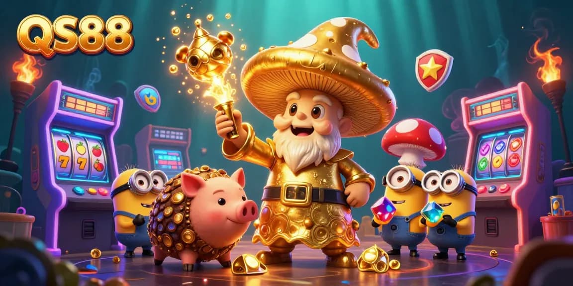 Engage with QS88's thrilling gaming world featuring enchanting characters and vibrant slot elements.