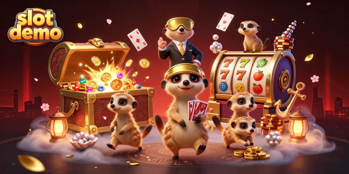 Slot demo interaktif terinspirasi kasino dengan koloni meerkat dalam tindakan, menjelajahi permainan.