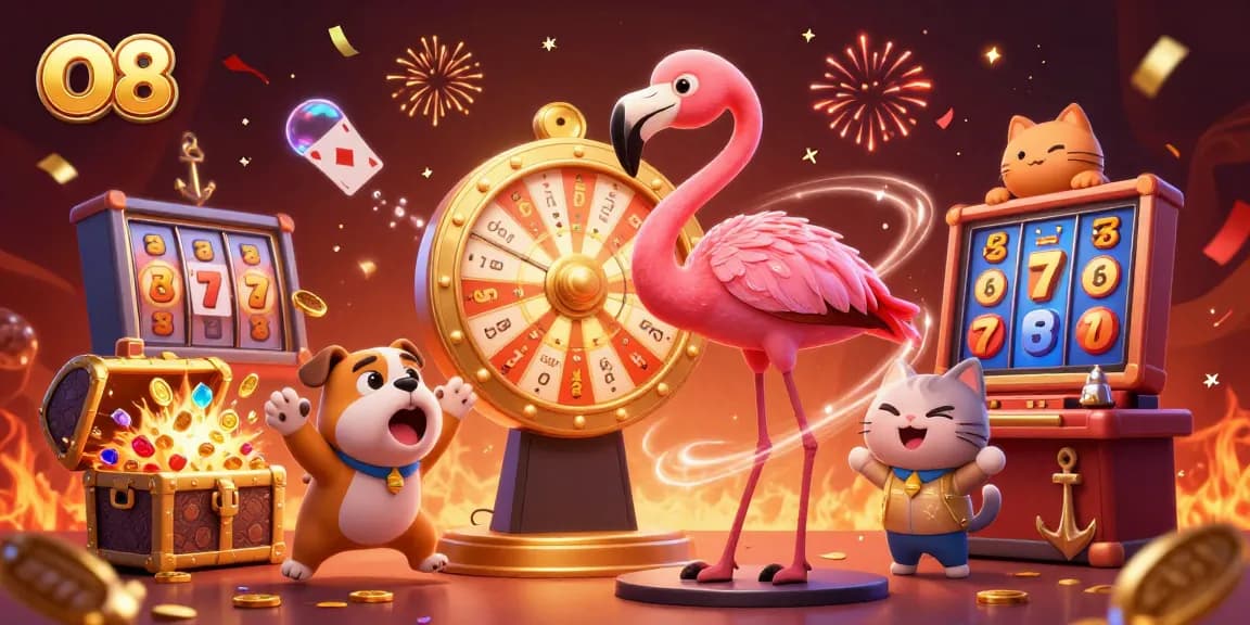O8 showcases an exciting casino experience with vibrant characters and jackpot elements, enhancing player engagement.