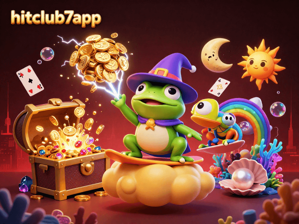 Experience the thrill of hitclub7app as the frog wizard conjures winning coins and luck.