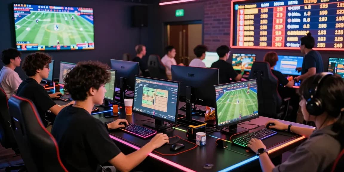 Exciting online gaming scene with players engaging in various activities at https://xx88.se.net/, showcasing dynamic digital scoreboard and vibrant atmosphere.