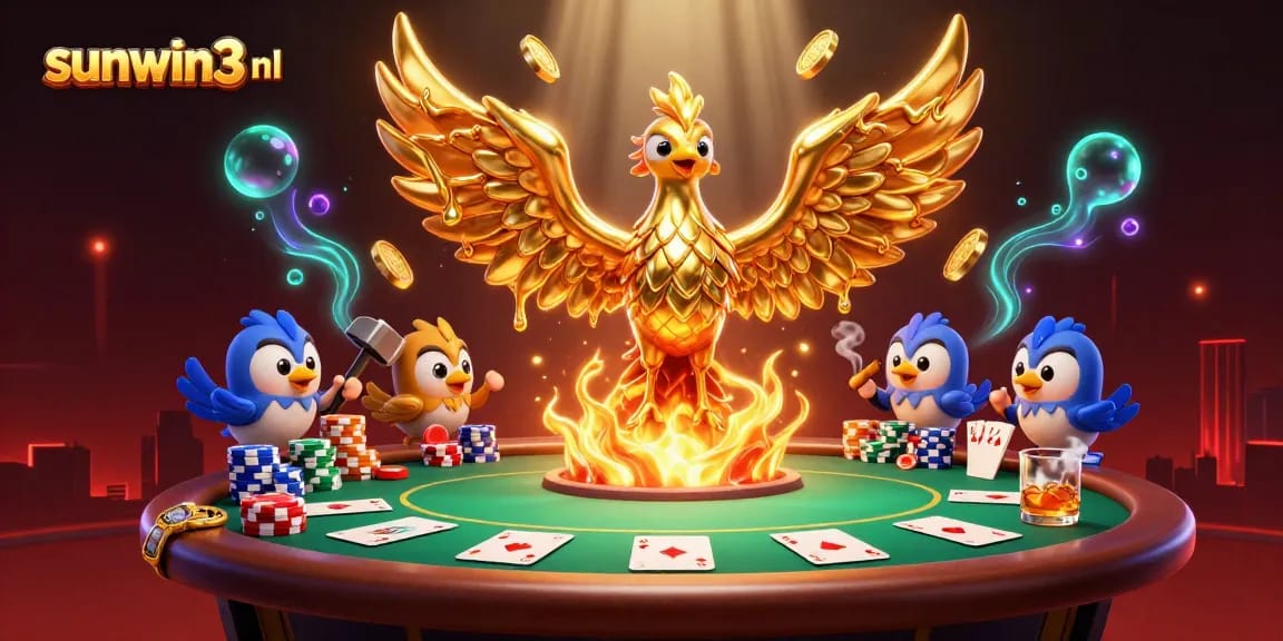 Experience thrilling gameplay at sunwin3 nl with a molten golden phoenix and vibrant poker elements.