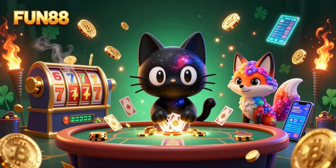 Experience the thrilling dynamic of FUN88 casino games with vibrant characters and engaging actions.