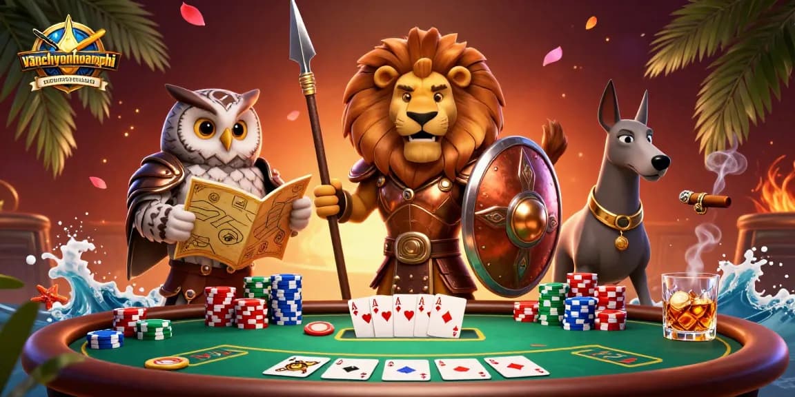 Experience thrilling poker action with vanchuyenhoangphi's engaging 3D casino illustration showcasing dynamic characters and vibrant elements.