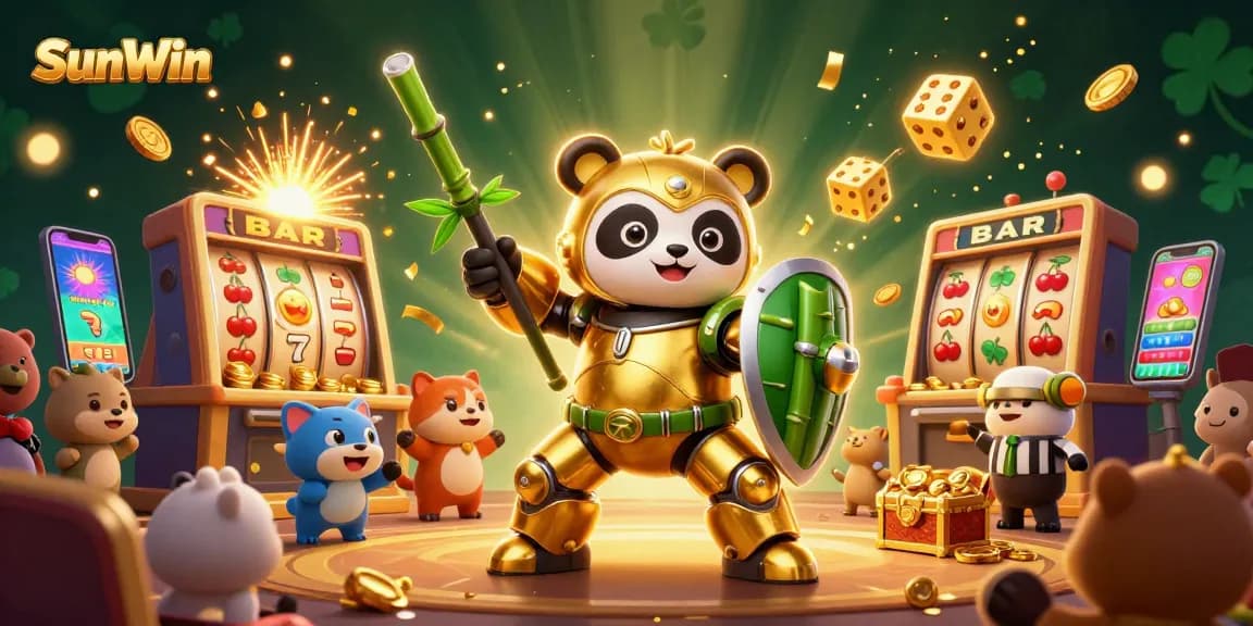 Experience rich gaming with SunWin's thrilling 3D illustration, showcasing dynamic casino activities.