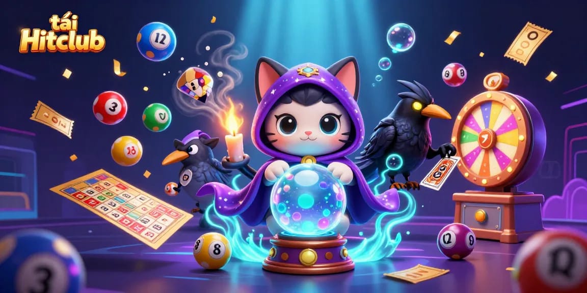 Experience the thrill of gaming with tải Hitclub, featuring vibrant lottery elements and mystical characters.