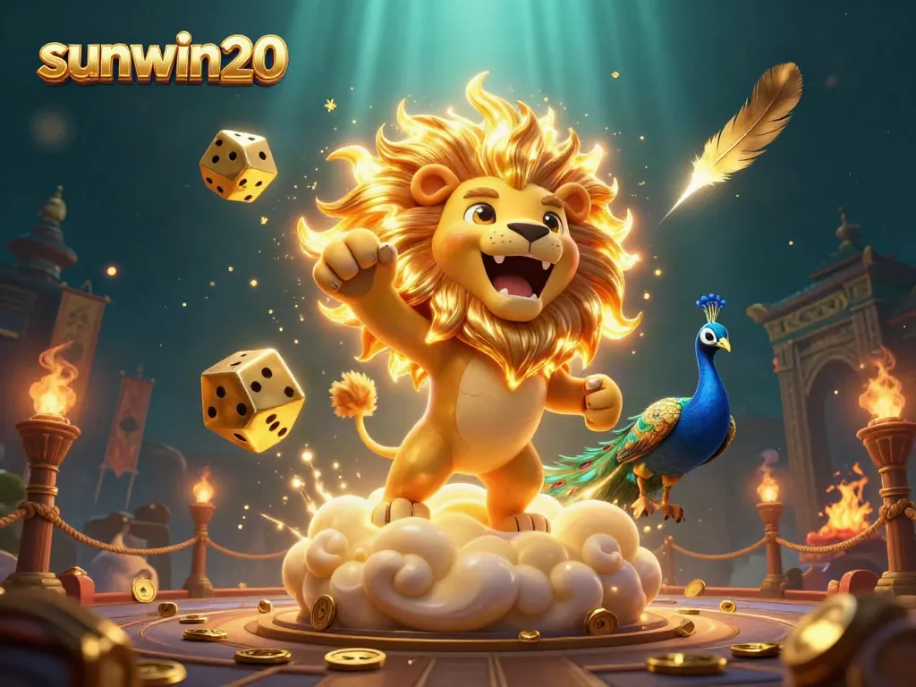 Experience the thrilling action of sunwin20 with dynamic casino elements in a vibrant 3D illustration.