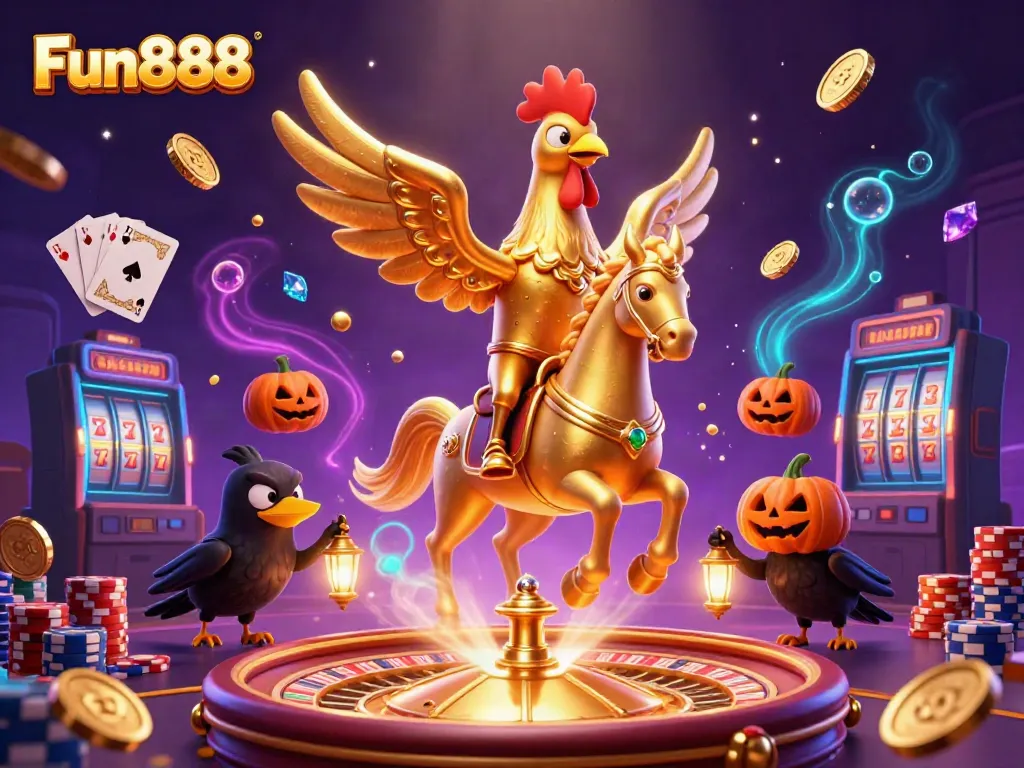 Experience the excitement of Fun888 with vivid casino games and magical characters.