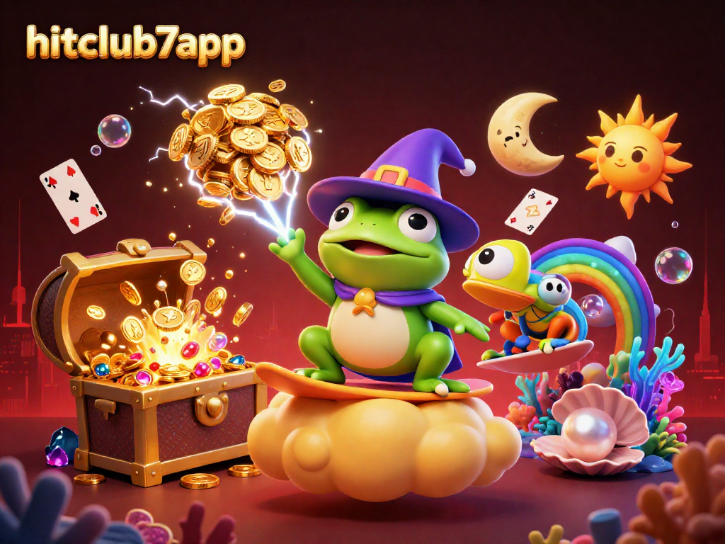 Experience the thrill of hitclub7app as the frog wizard conjures winning coins and luck.