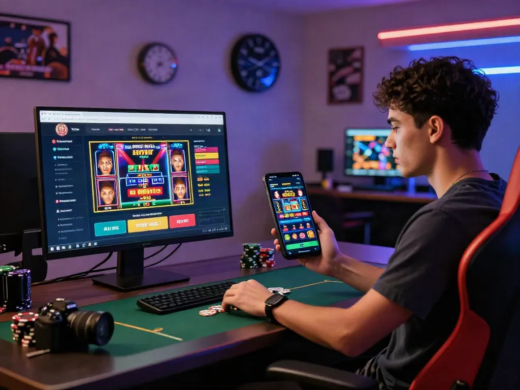 TA88 online gambling experience with user engaging in live poker game and vibrant casino graphics.