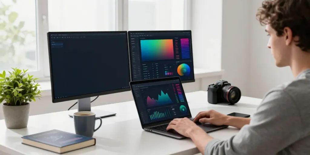 Improving PC performance with rokok88 software in a modern workspace.
