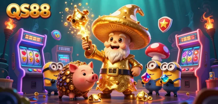 Engage with QS88's thrilling gaming world featuring enchanting characters and vibrant slot elements.