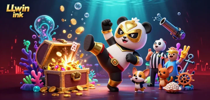 Engage with LLwin ink, experiencing dynamic casino excitement amidst colorful gambling elements.